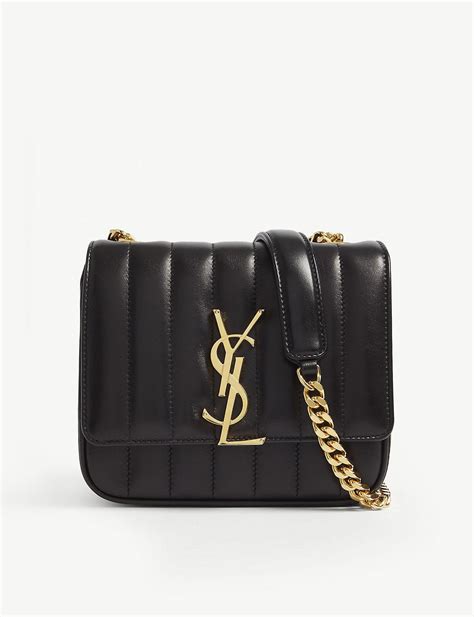 saint laurent vicky medium ysl monogram chain crossbody bag|Saint Laurent Vicky Medium YSL Monogram Patent Chain .